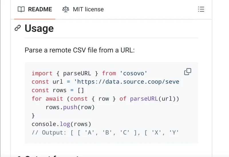Getting started with cosovo, a CSV fetching and parsing library