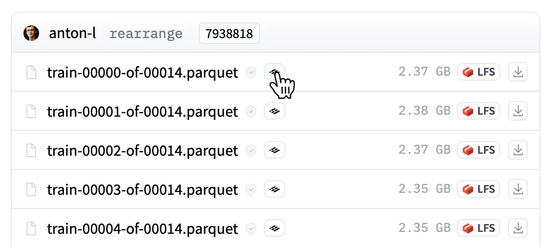 Convert every dataset to Parquet