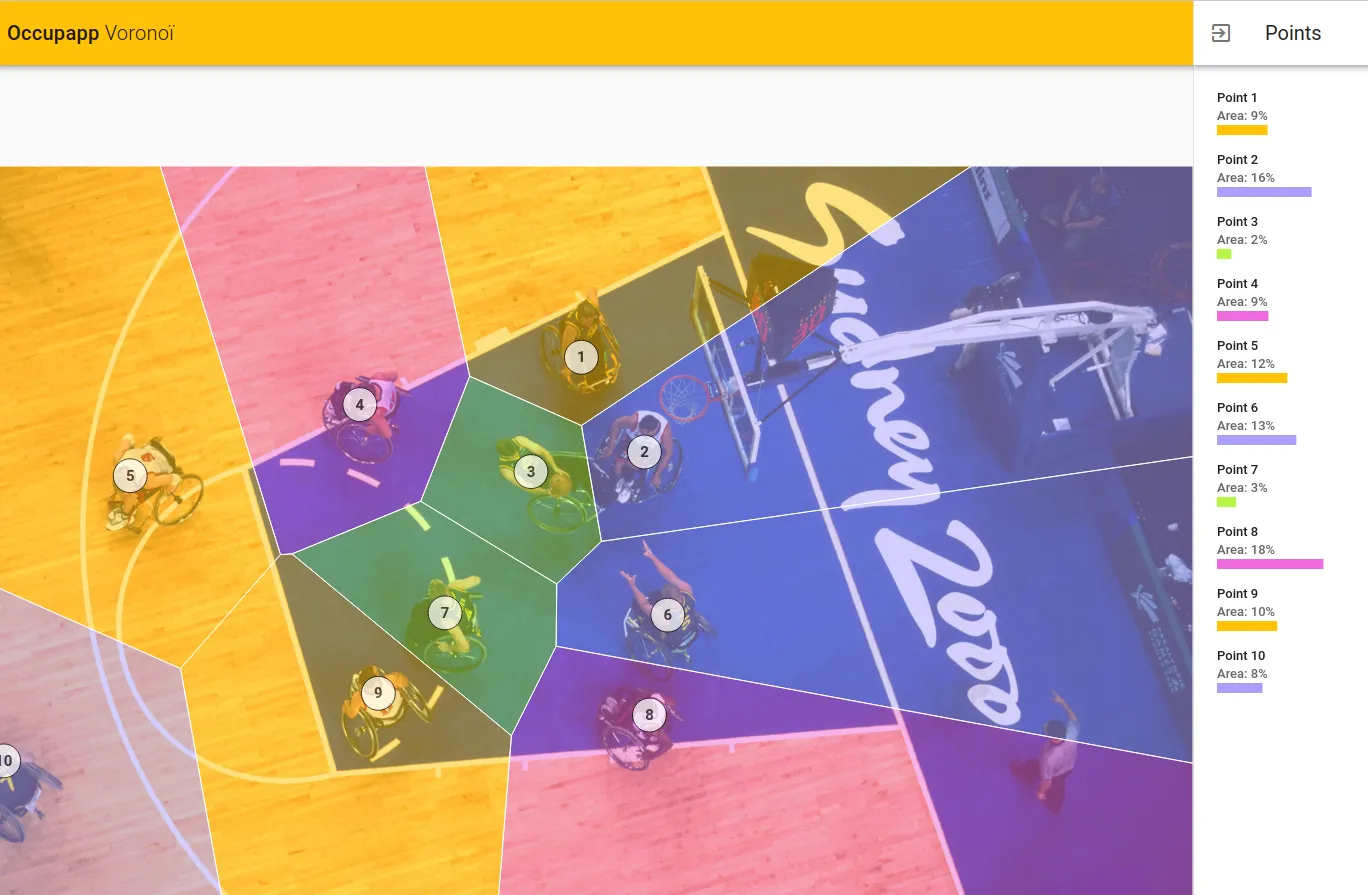 Collaborative app to work on the partition of spaces