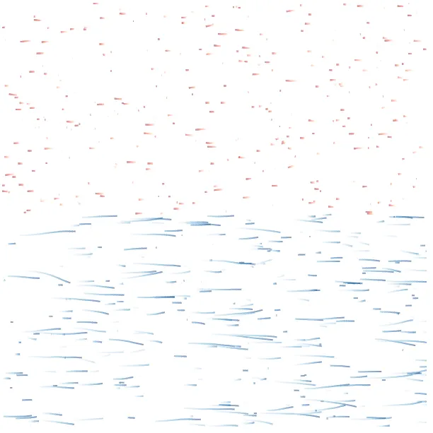 Wind effect with particles flowing to the right or left