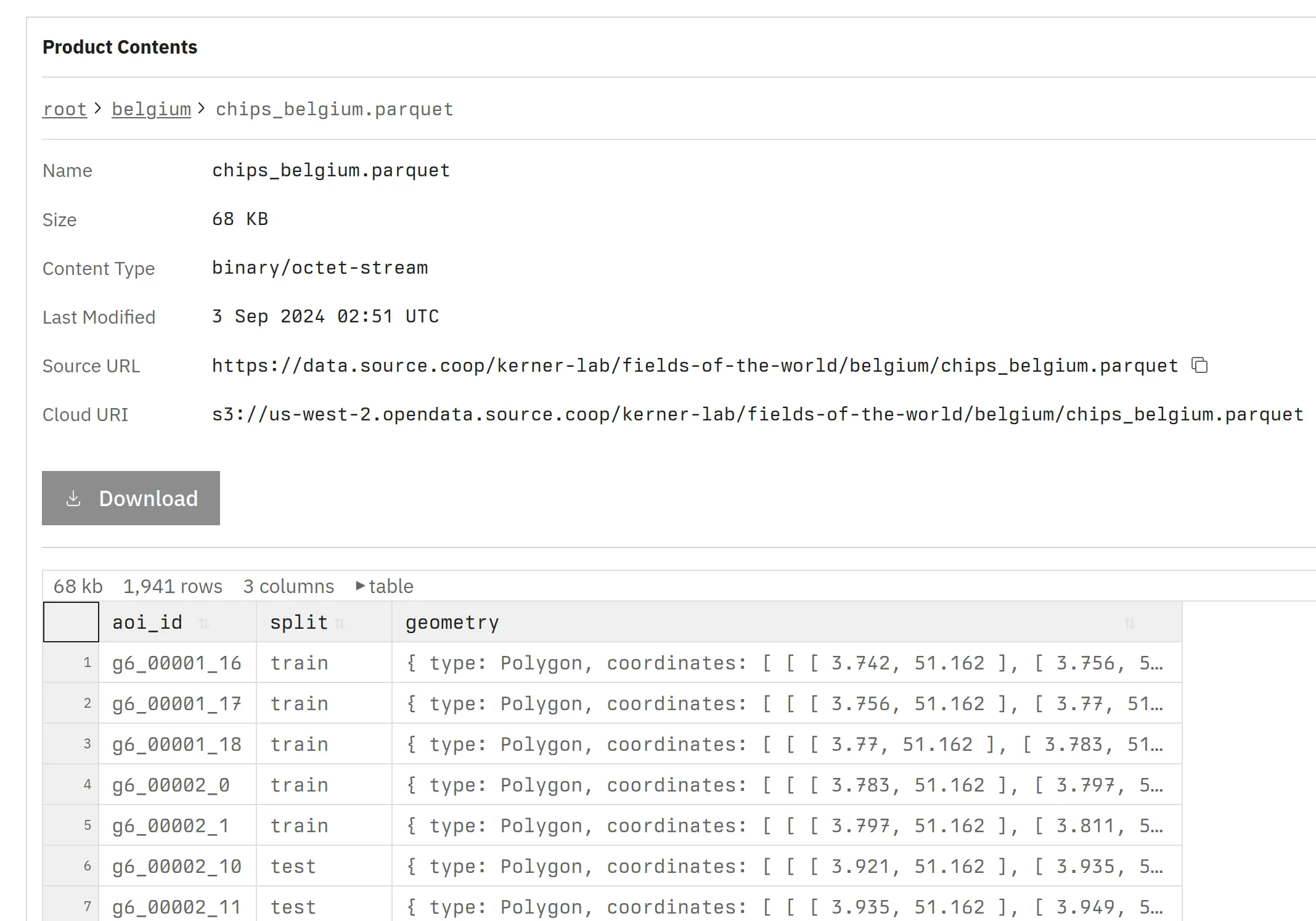 Parquet viewer for Source Cooperative